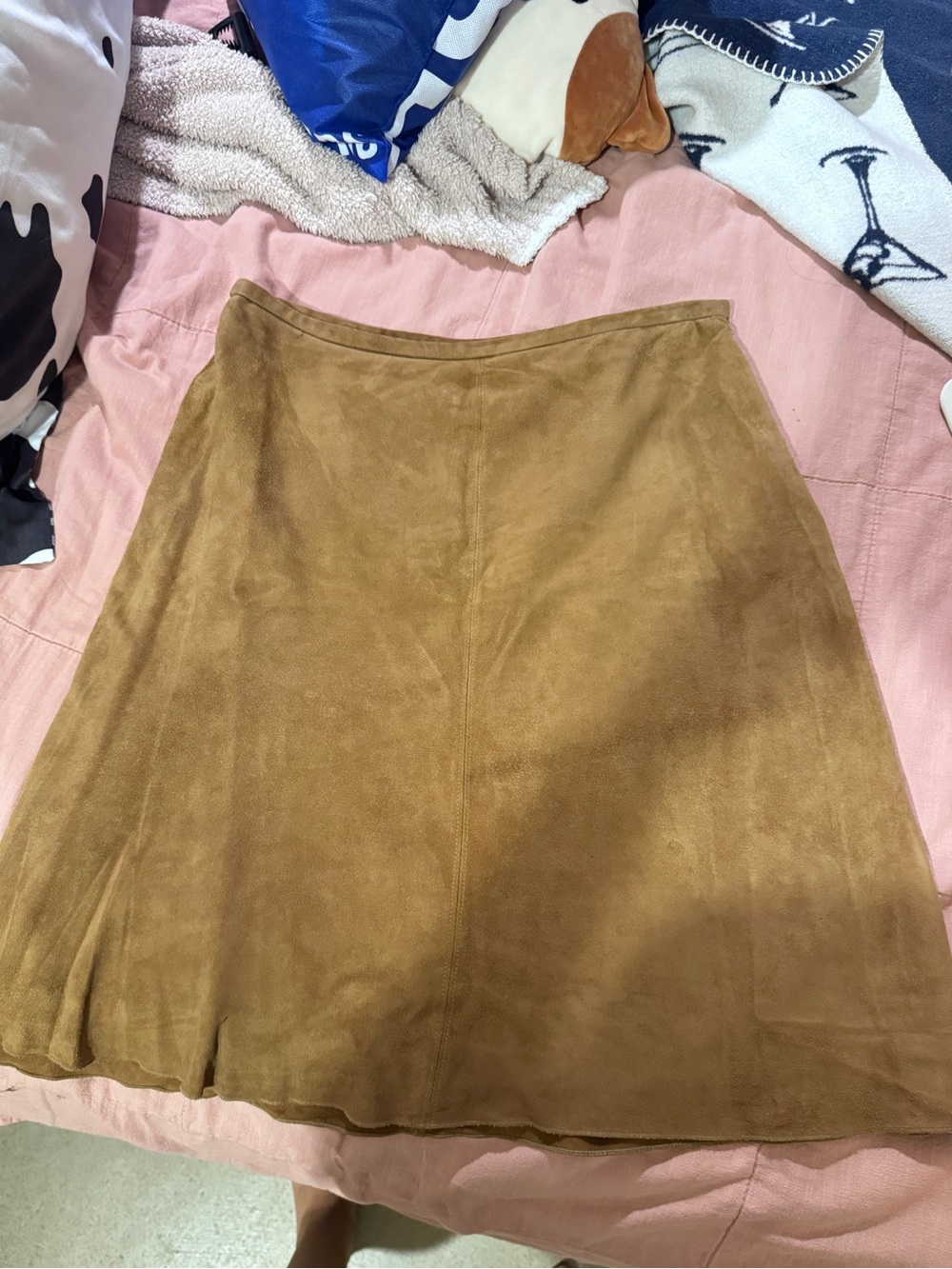 Banana Republic Suede A-Line Skirt in Warm Tan